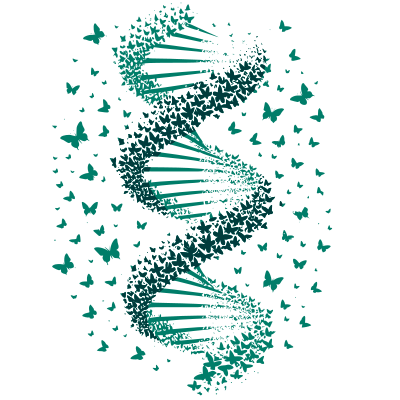 A DNA double helix made from butterflies