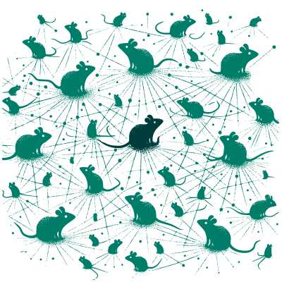 A network with mice at the nodes